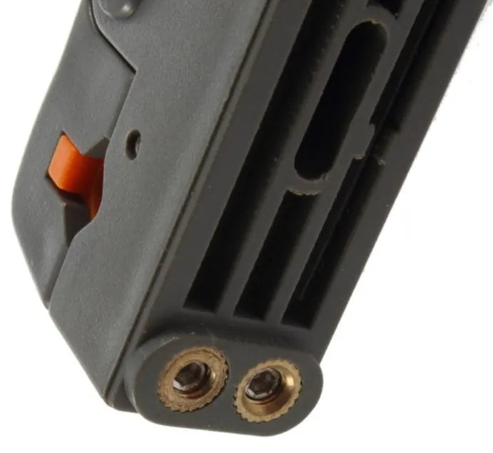 Rotary coax coaxial cable cutter tool stripper in black, 97mm tall, with adjustable depth dial on side