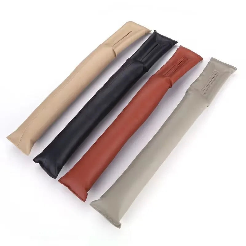 PU leather car seat gap strip in black, beige, brown, and grey colour options
