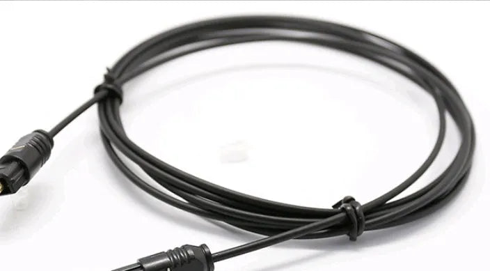 OD2.2 digital optical Toslink audio cable with slim 2.2mm PVC jacket and straight connectors.