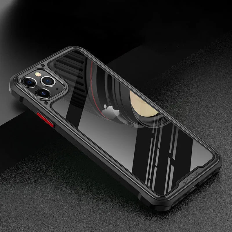 Clear silicone mobile phone case for iPhone 11 showing transparent back design
