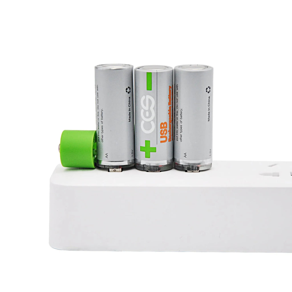 CES U501 USB fast charge AA lithium battery silver green with constant voltage and overcharge protection