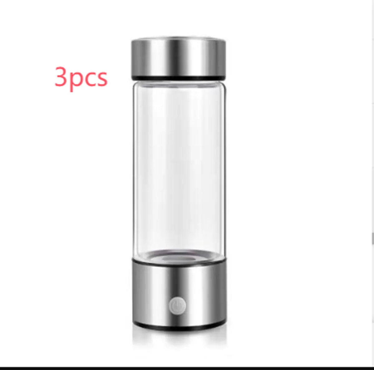 Electric hydrogen water generator bottle in borosilicate glass with portable rechargeable design