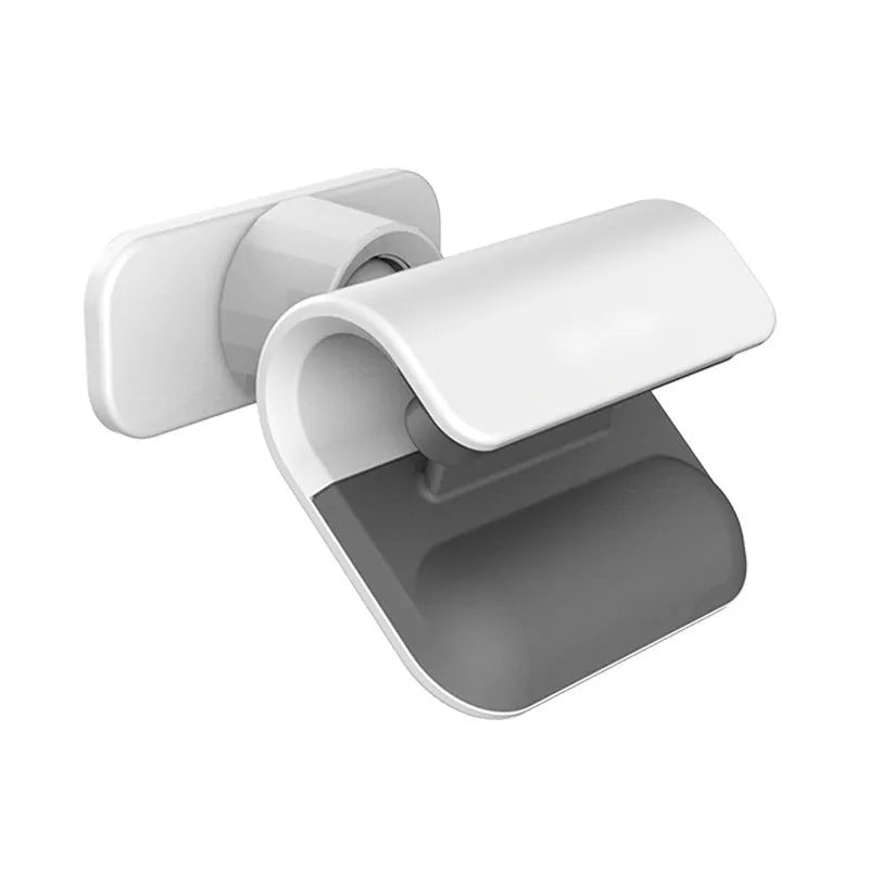Black universal car phone holder mounted on dashboard with phone inserted showing 360-degree rotation