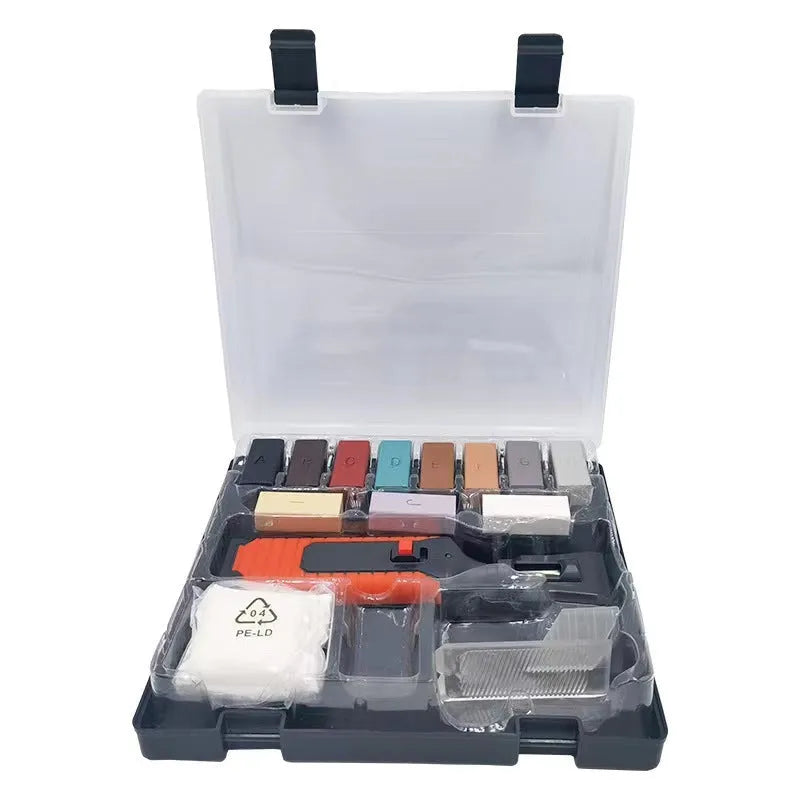 Manual floor repair tool with coloured handle options for DIY tile repairs