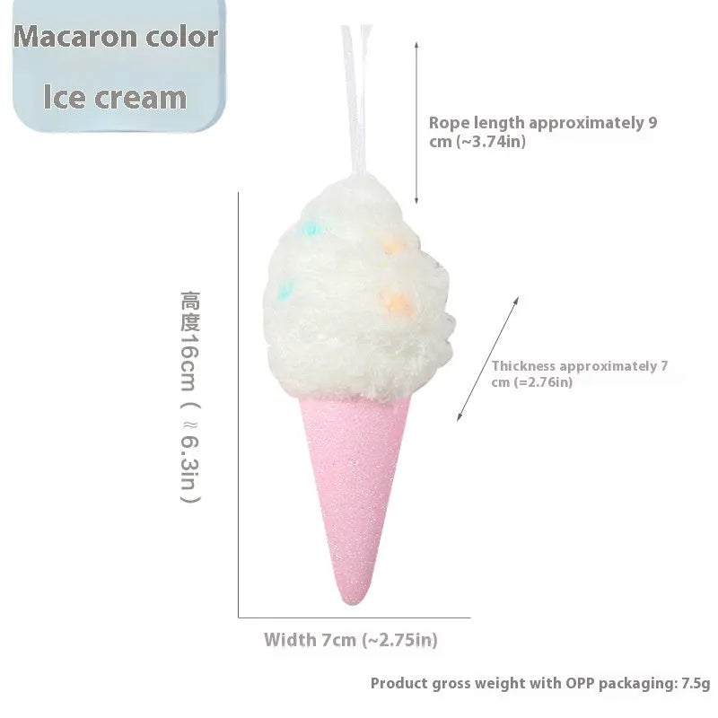 Foam Christmas pendant in macaron colours, Korean style, Ice Cream Cake shape, available in Blue Pink Yellow