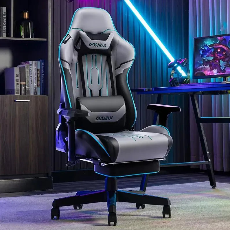 Dowinx LS-6010 gaming chair with 4D armrests in black leather fabric