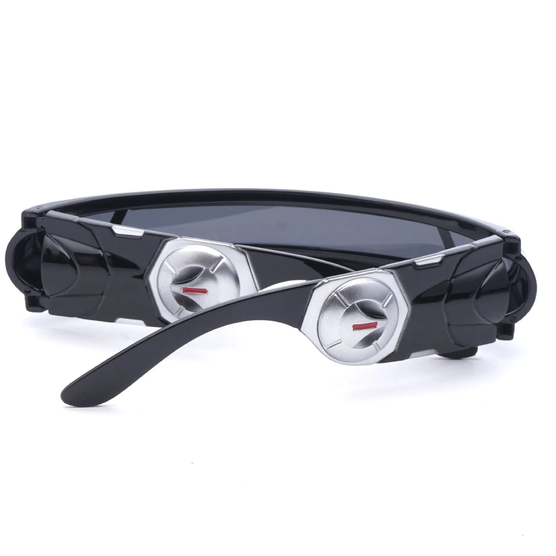 Black polarised sports sunglasses with a polycarbonate frame showing grey, red mercury, and blue mercury lens options.
