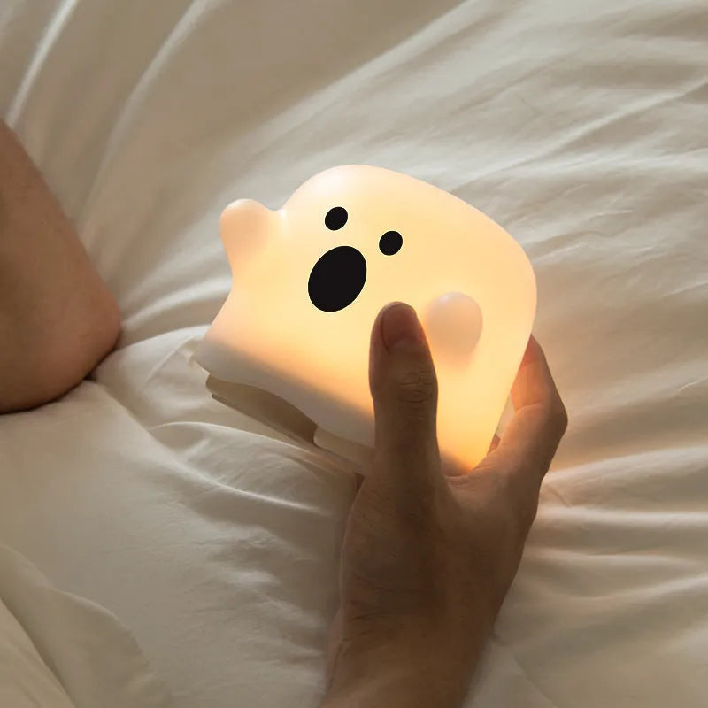 Silicone touch sensor night light for children's bedrooms with portable handheld design