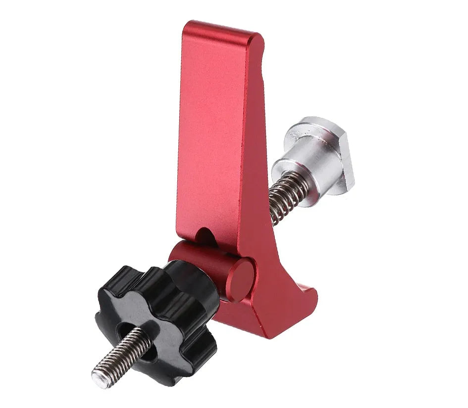 Red aluminium alloy woodworking table block slide holder with flat mouth shape