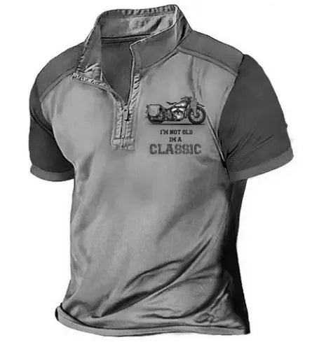 Men's loose fit golf polo shirt with 3D digital printed design on polyester bird eye cloth fabric