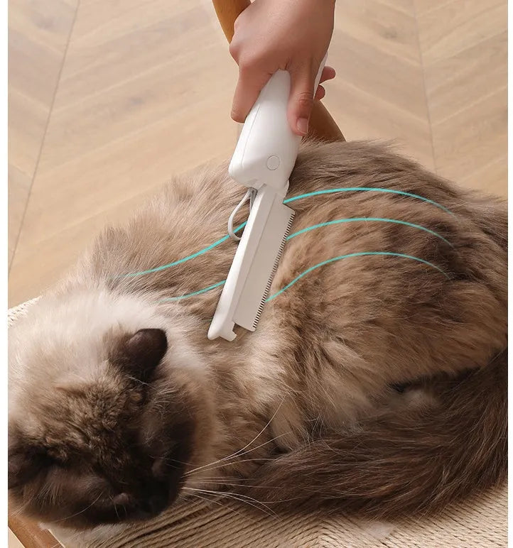 ABS plastic pet grooming brush for removing hair from cats and dogs in pink and white colours