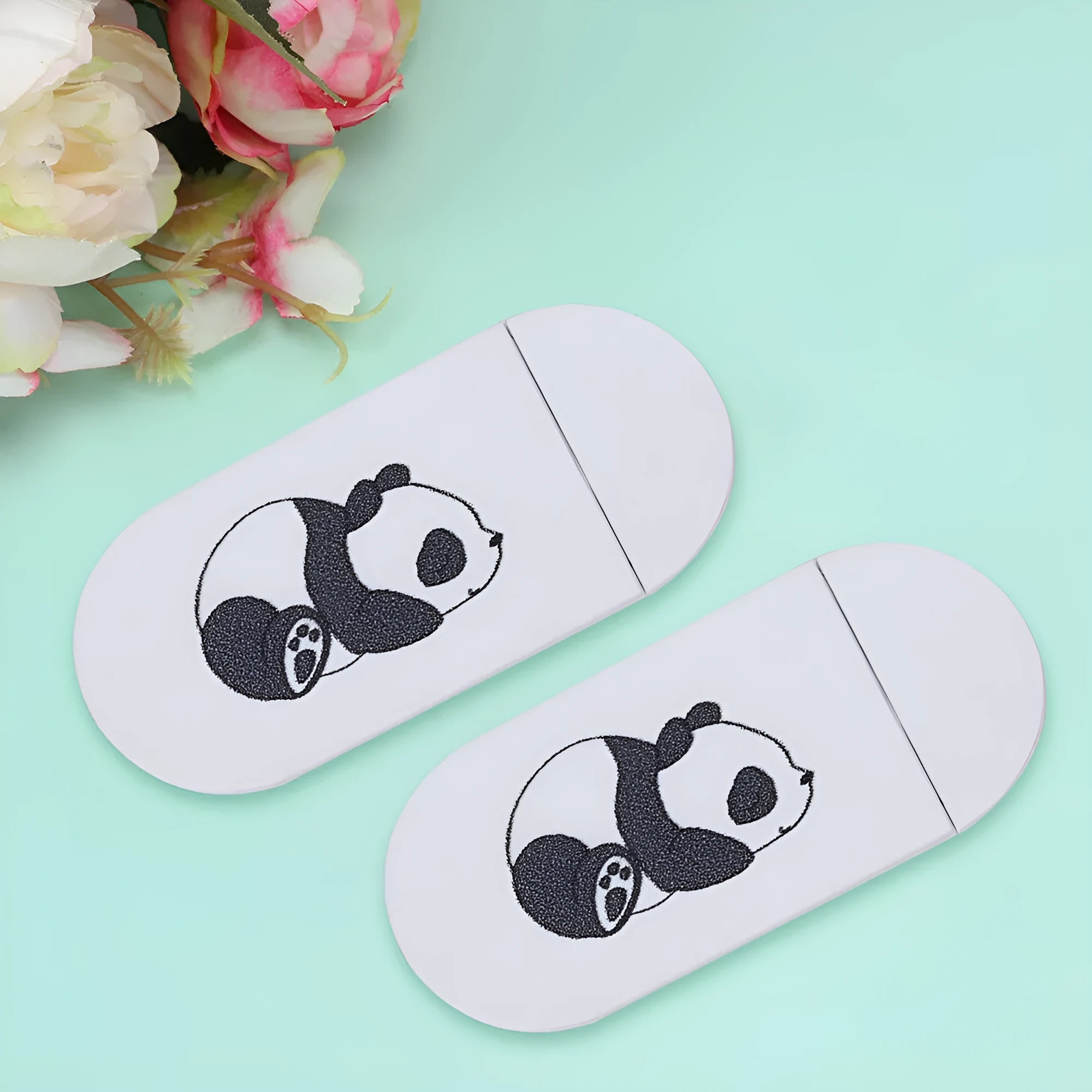 White plastic slide camera privacy cover for laptop webcam, thin 0.1cm, pack of 3