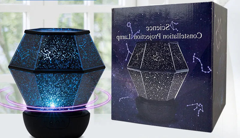 Children's rotating star night light projecting 3 colour changing dreamlike starlight.