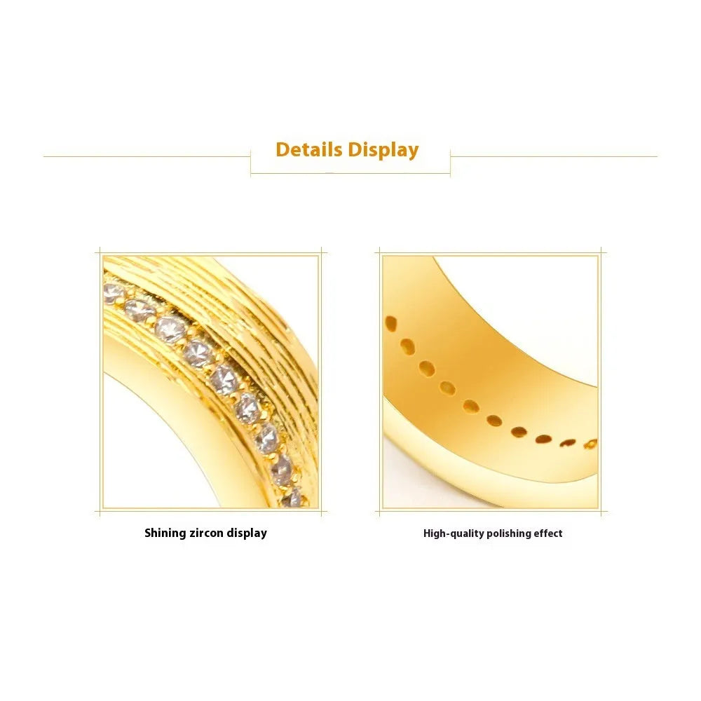 Gold geometric copper zircon ring for women on a white background.