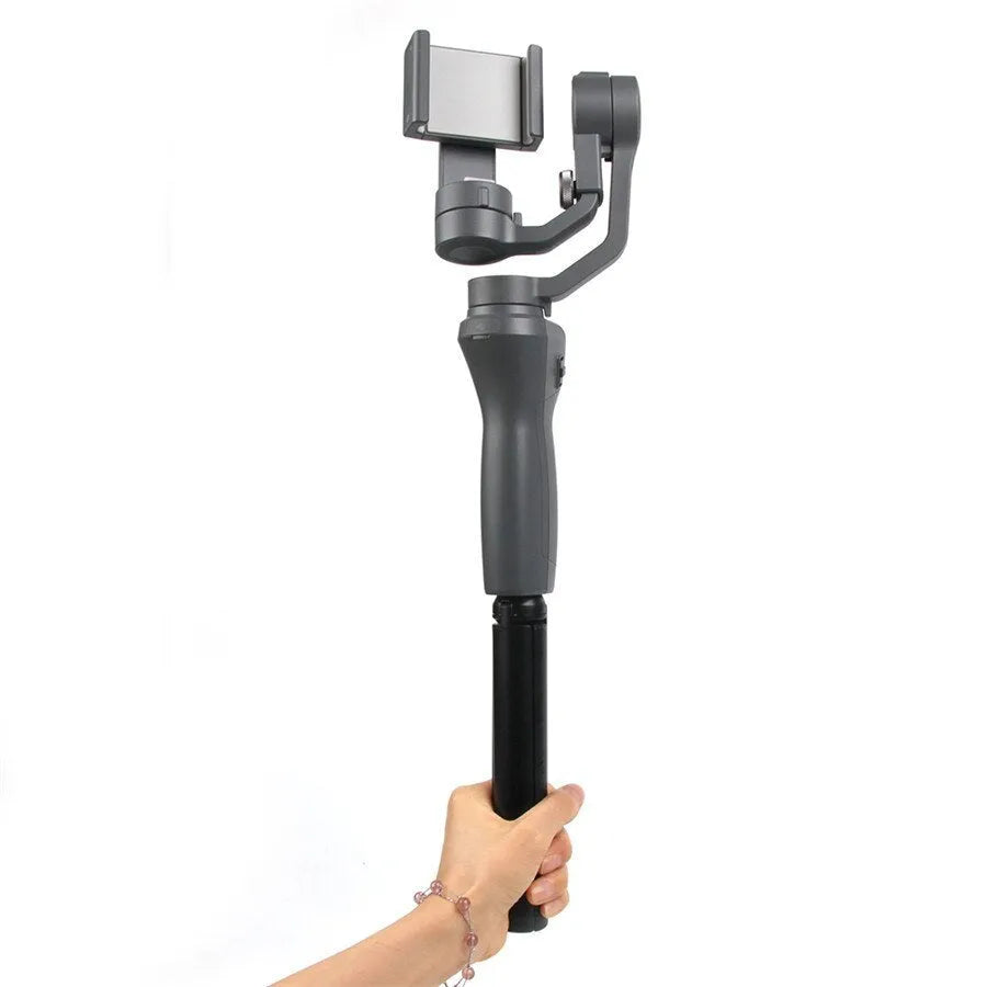Black aluminium mobile phone tripod stabiliser compatible with Apple iPhones