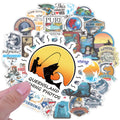 Pack of 50 fishing angling decorative stickers adhesive vinyl 5-8cm colour options WZ0335 WZ01039