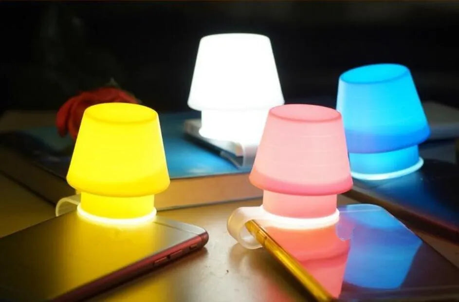 Silicone mobile phone flash lamp shade in blue pink yellow 55x47x61mm