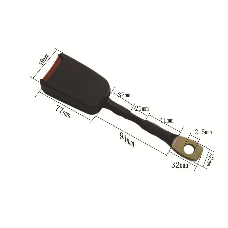 Car seat belt socket safety buckle with 20cm steel wire base for 21cm insert width vehicles