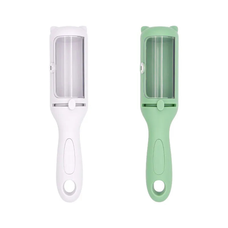 Two-in-one pet comb hair removal brush for dogs with ABS construction in white and green colour options