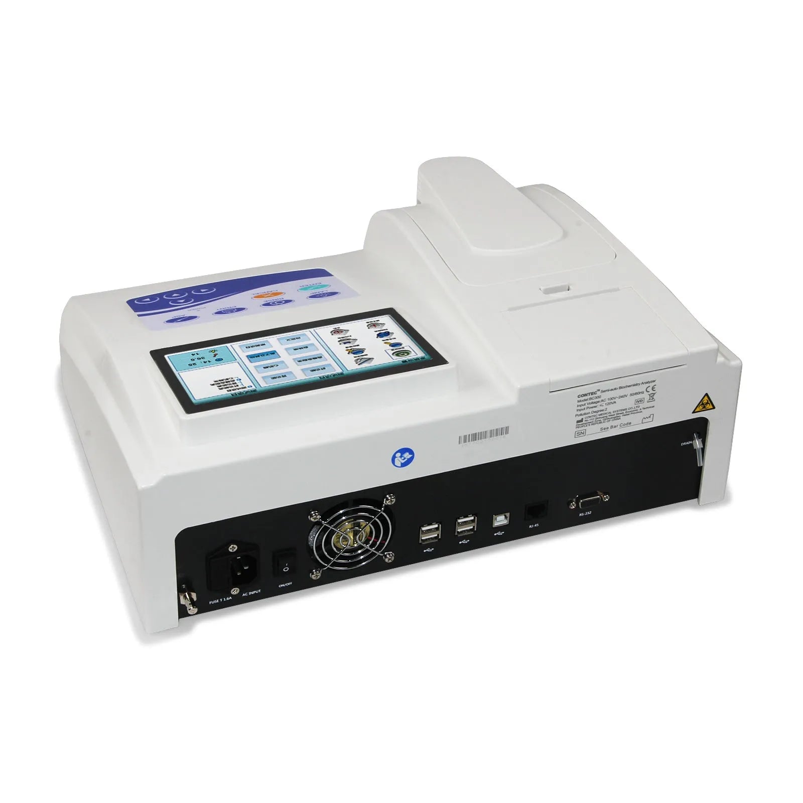 CONTEC BC300 semi-automatic clinical biochemistry analyser with touch screen on benchtop