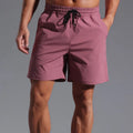 Men's loose casual shorts in four colours with quick-drying polyester fabric and straight-leg style