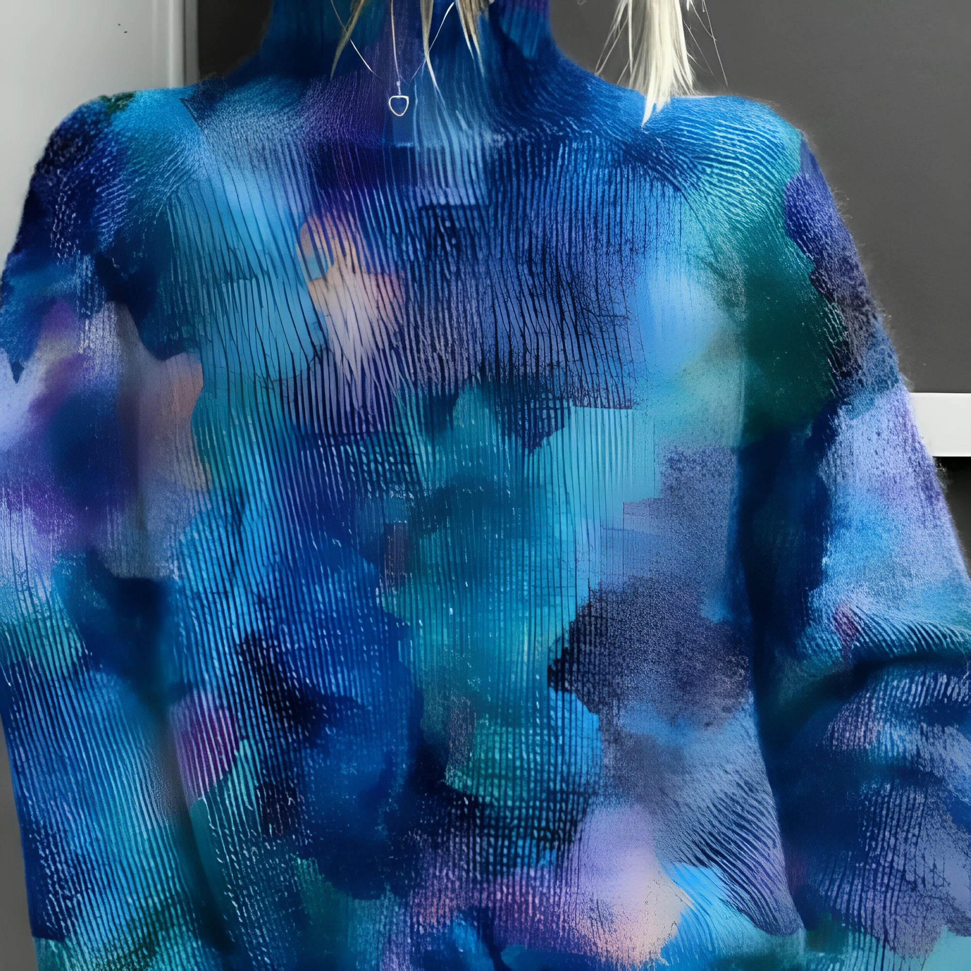Women's Christmas-themed casual top with 3D abstract printing in polyester fabric