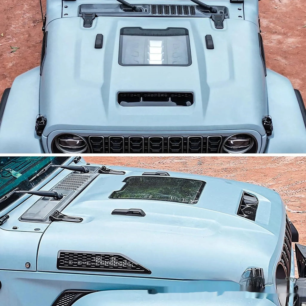 Steel engine cover for 2018-2025 Jeep Wrangler black finish