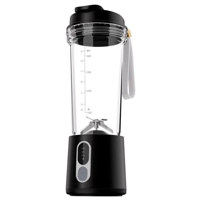 Portable electric juicer cup 500ml with 300W broken wall blender in black, white, gray, rose red, and ocean green