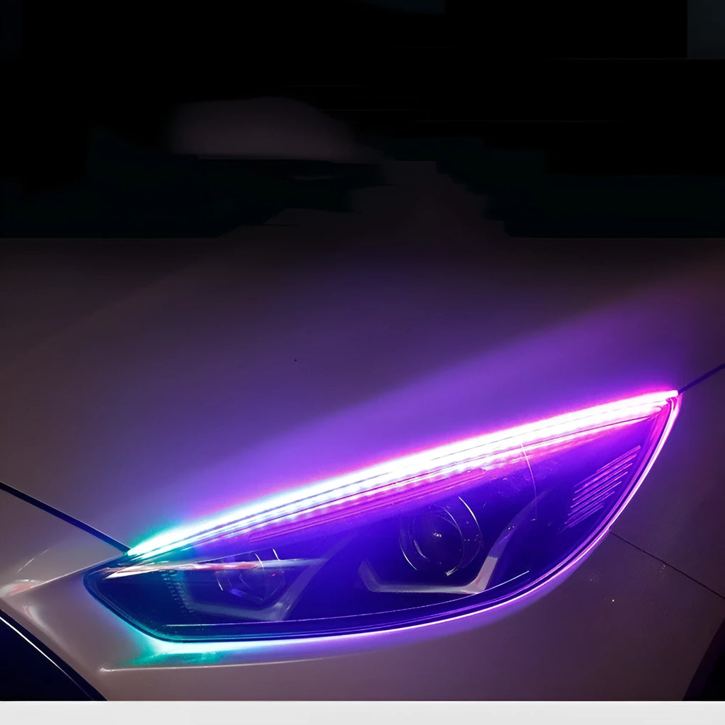 Remote control and RGB colour-changing LED daytime running light for GM vehicles in three length options.