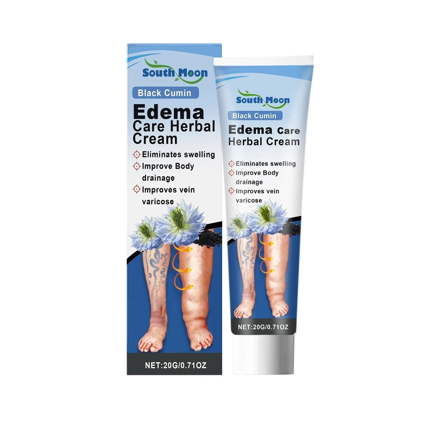 20g tube of herbal leg care cream with black grass seeds and horse chestnut extract