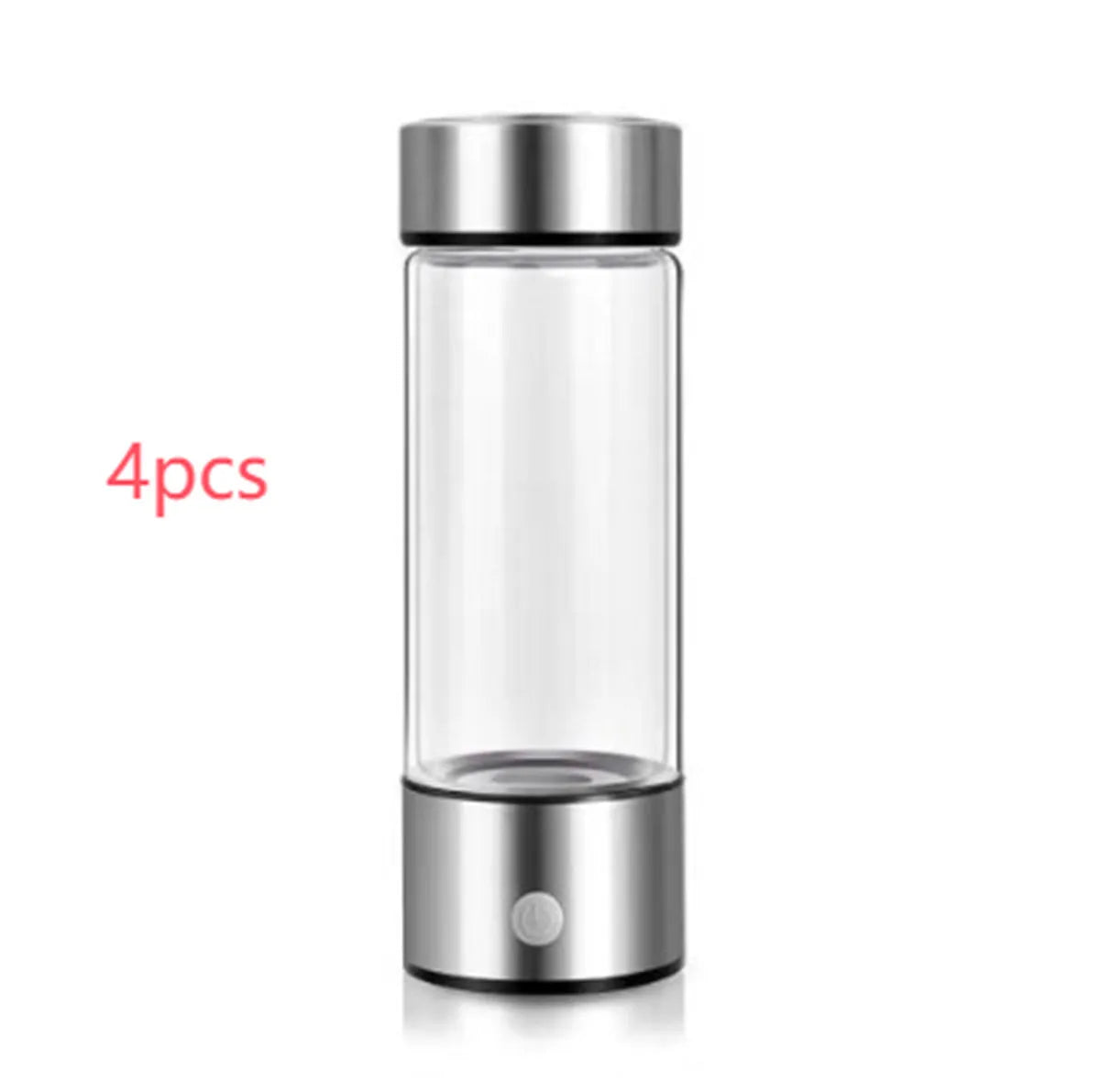 Electric hydrogen water generator bottle in borosilicate glass with portable rechargeable design