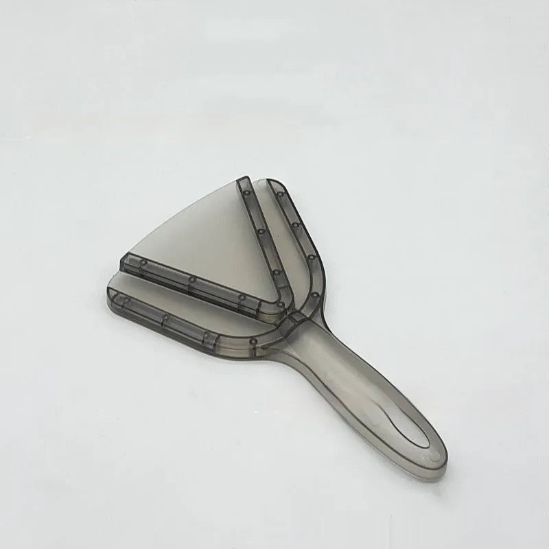 A clear, red, and grey plastic combination can opener and telescopic bottle opener with an adjustable handle on a white background.