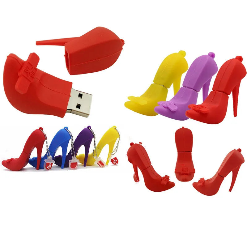 Red PVC USB 2.0 flash drive with push-pull design showing extended connector.