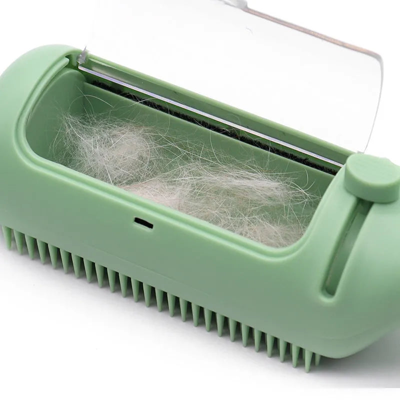 Two-in-one pet comb hair removal brush for dogs with ABS construction in white and green colour options