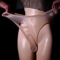 Ultra-thin seamless men's underwear in aurora shiny transparent nylon with high waist design