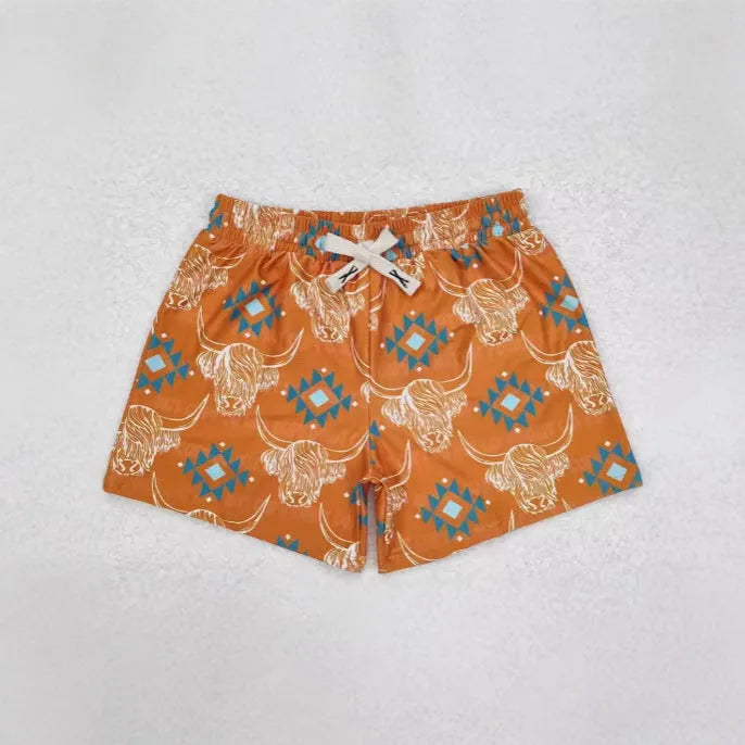 Children's straight-leg sports casual shorts in polyester, shown in one of six available colours.