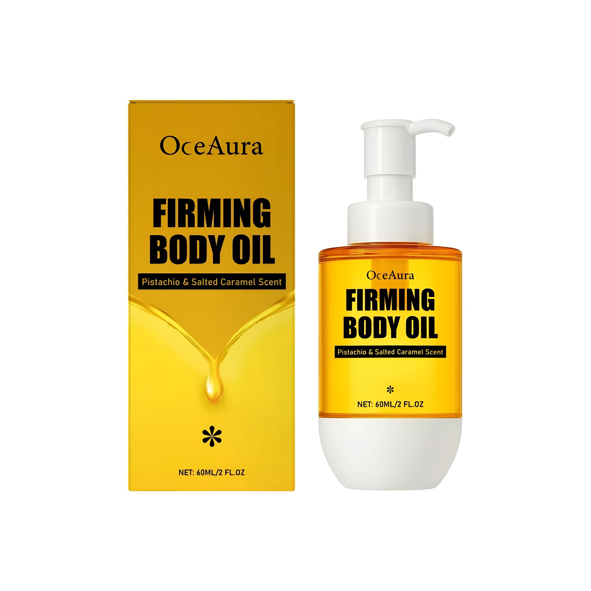 60ml bottle of tightening and wrinkle resistant body oil with dropper.