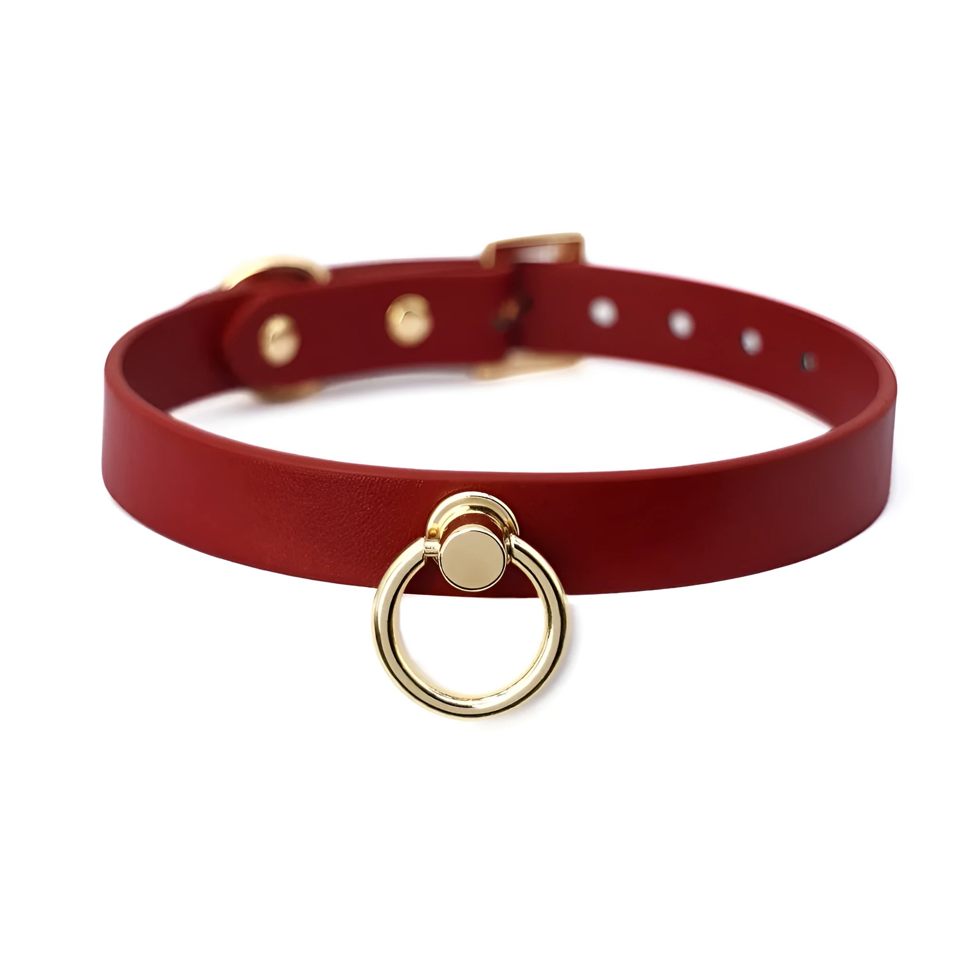 Genuine cowhide leather dog collar with drag chain and pull lead in black and red colours