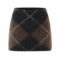 Women's turtleneck pullover loose knit sweater and printed long skirt two-piece polyester suit in street fashion style