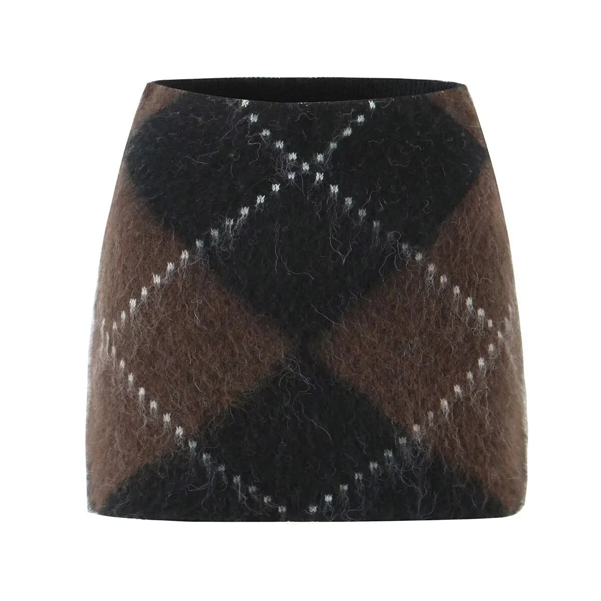 Women's turtleneck pullover loose knit sweater and printed long skirt two-piece polyester suit in street fashion style