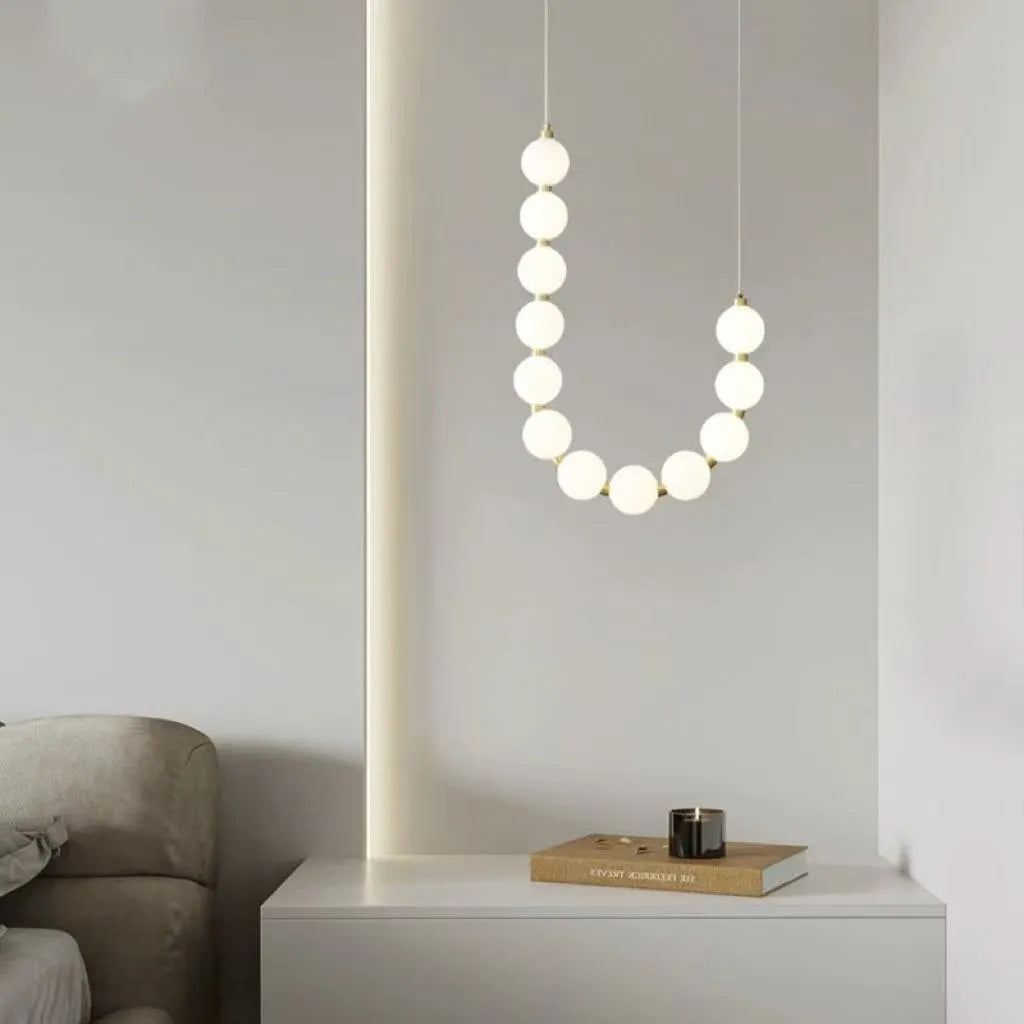 French magic bean pearl necklace chandelier with 12 heads in Nordic style for living room