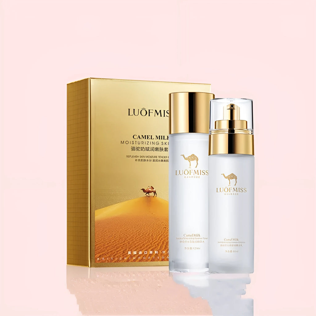 Camel milk moisturising set with 120ml water essence and 80ml milk for various skin types