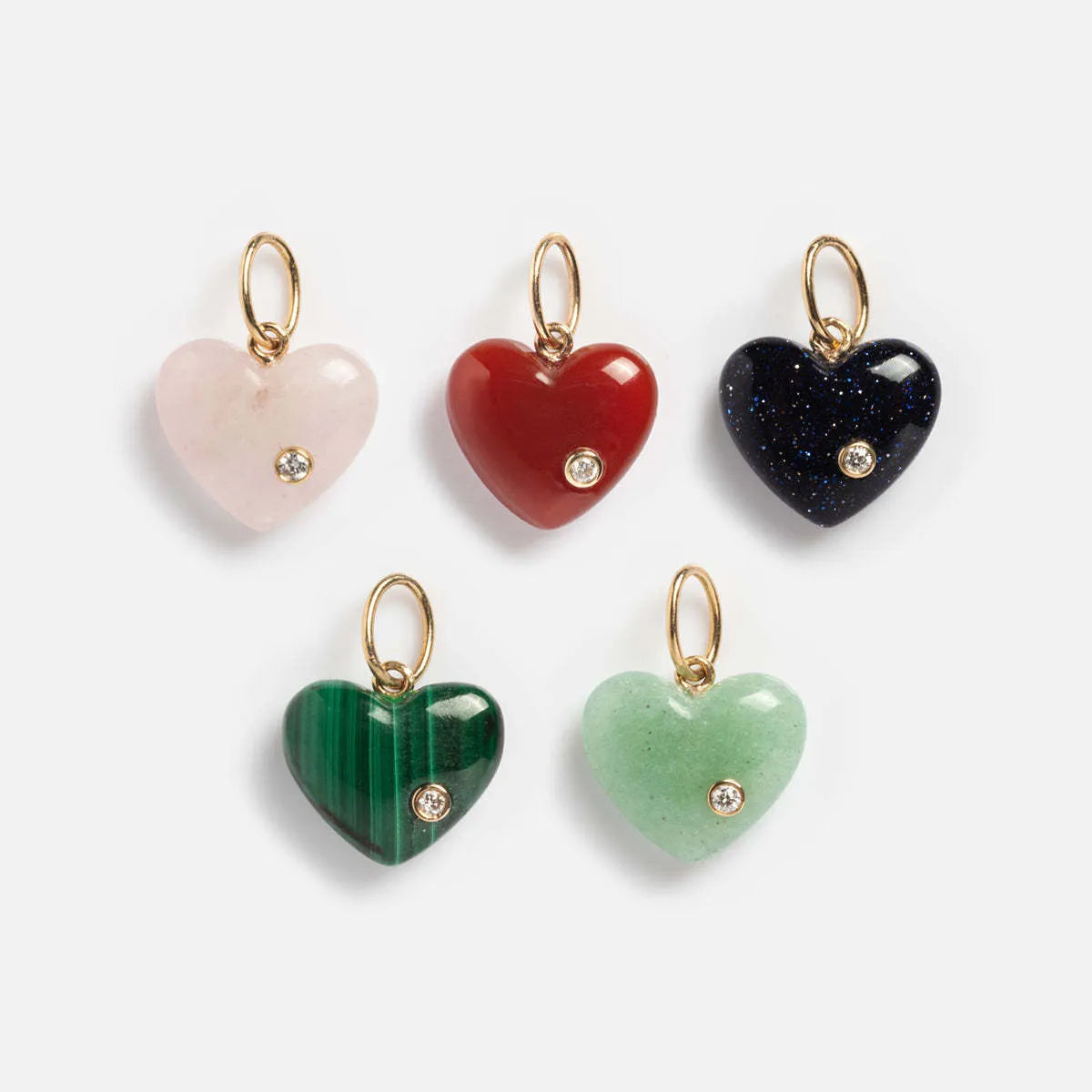 Geometric natural stone crystal pendant on an O-shaped chain necklace