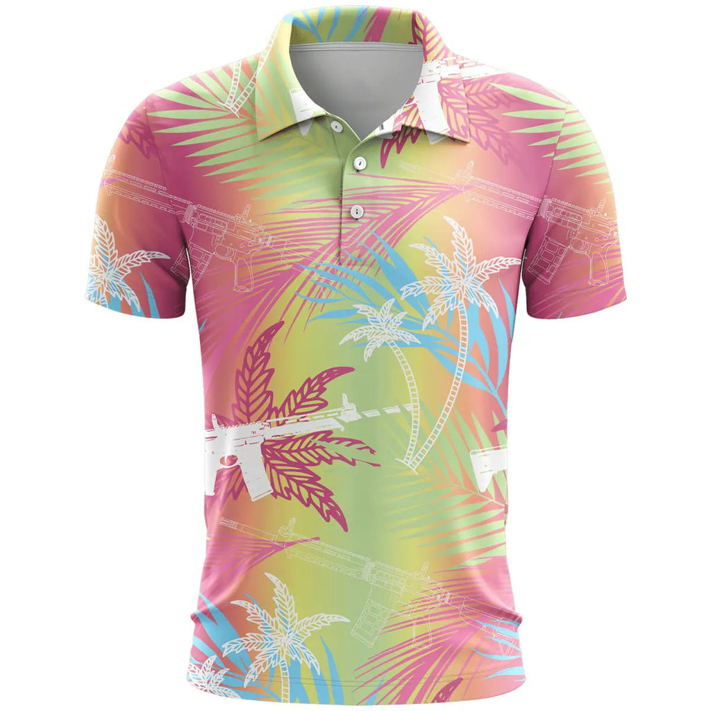 Man wearing a loose-fit grey 3D printed short sleeve sports T-shirt made from bird eye cloth.