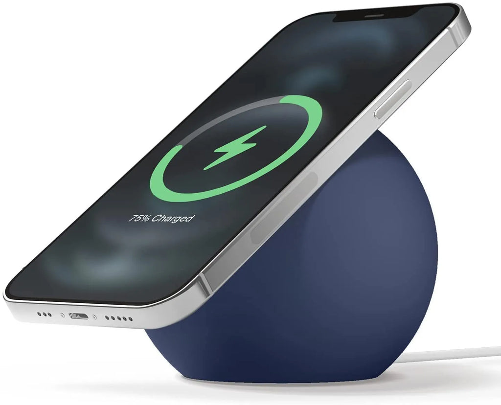 Magnetic wireless charging storage bracket silicone desktop phone stand 88 by 88 by 76 millimetres in black