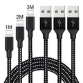 Braided Micro USB fast charging cable for Android phones in black and white colour.