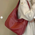Women's European-American retro PU leather shoulder bag in horizontal square design