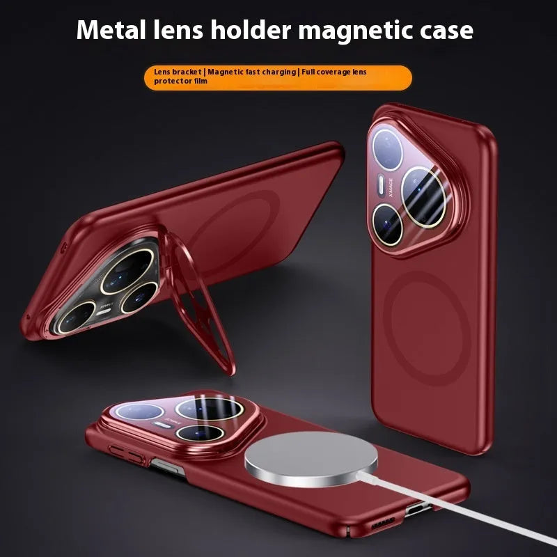 Huawei P80 magnetic lens bracket phone case in frosted PC back shell