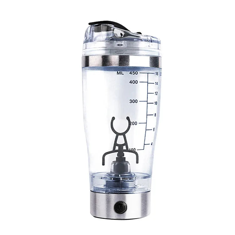 Electric protein shaker cup 450ml 600ml with USB Type-C and stainless steel colour