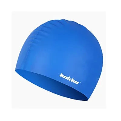 Silicone swimming cap with waterproof earmuffs design in multiple colour options for swimming